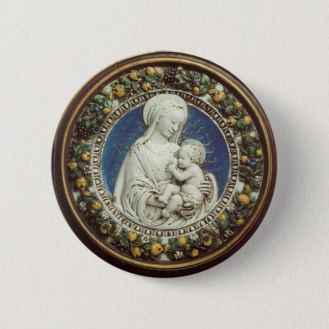MADONNA MIT KIND, rund Button (Vorderseite)