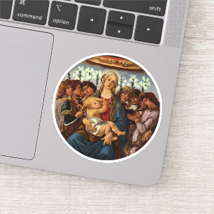 Madonna mit Kind und acht Engeln von Botticelli Aufkleber