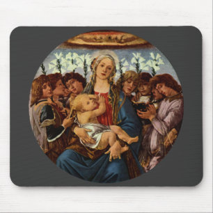 Madonna mit Kind und acht Engeln von Botticelli Mousepad