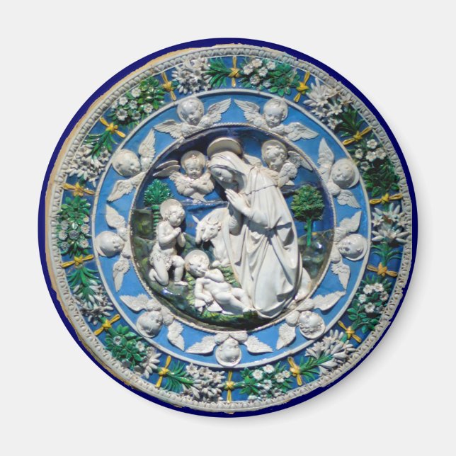 MADONNA MIT KIND UND ANGELN MAGNET (Vorne)