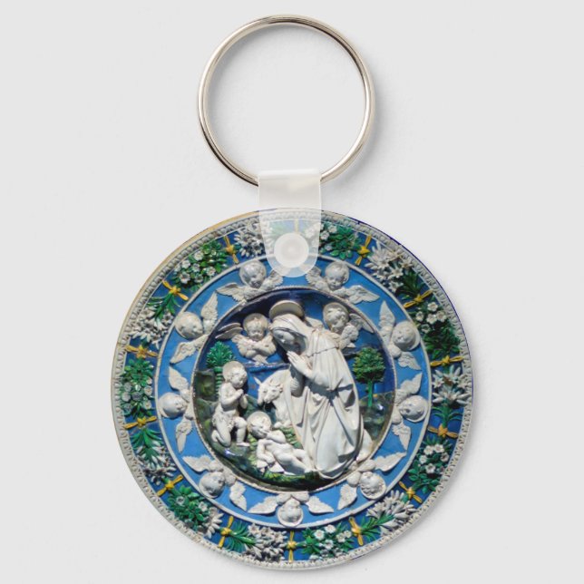 MADONNA MIT KIND UND ANGELN SCHLÜSSELANHÄNGER (Vorderseite)