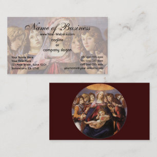 Madonna mit Kind und Engeln von Sandro Botticelli Visitenkarte