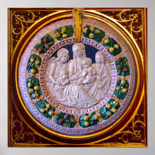 MADONNA MIT KIND UND SITZEN POSTER (Vorne)