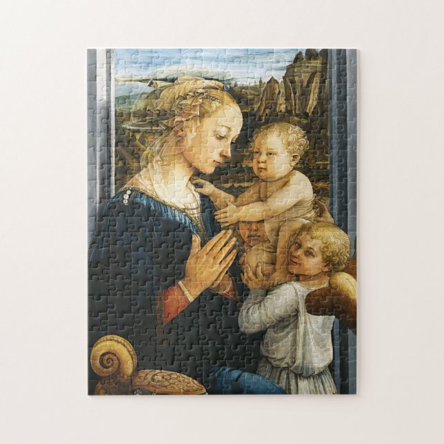 Madonna mit Kind und zwei Engel, Filippo Lippi (Vertikal)