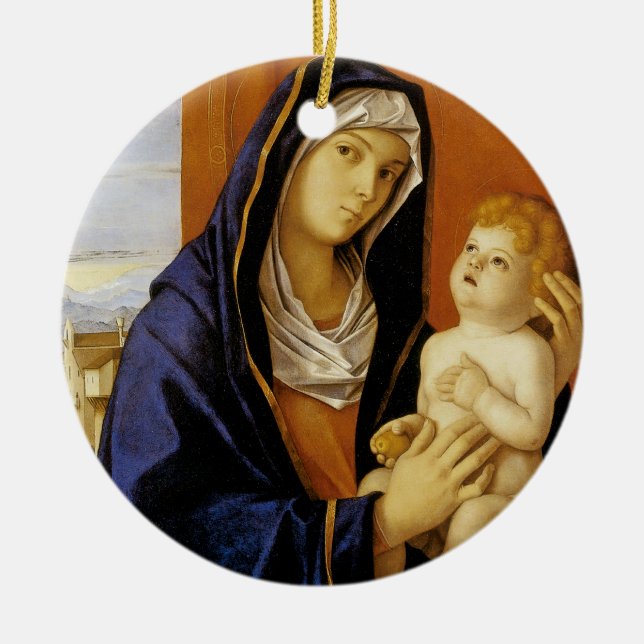 Madonna mit Kind von Giovanni Bellini Keramik Ornament (Vorne)