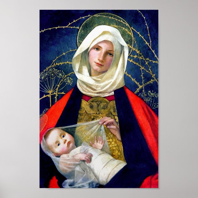 Madonna mit Kind von Marianne Stokes Poster (Vorne)