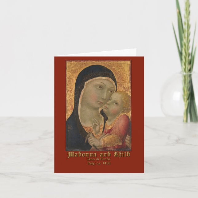 Madonna mit Kind von Sano di Pietro Karte (Vorderseite)