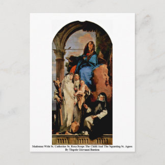 Madonna mit St. Catherine St. Rosa Postkarte