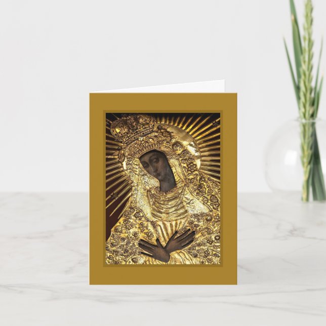 MADONNA NOIR en Golden Riza Oklad carte de rembour (Devant)