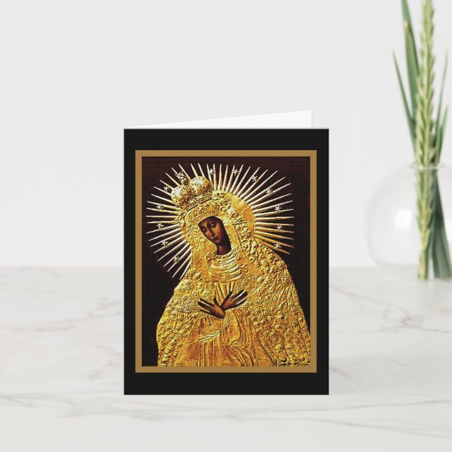 MADONNA NOIR en Golden Riza Oklad carte de rembour (Devant)
