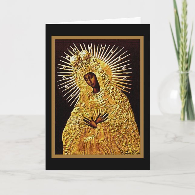 MADONNA NOIR en Golden Riza Oklad carte de rembour (Devant)
