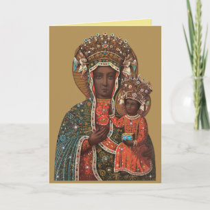 Madonna noire et carte de Noël enfant