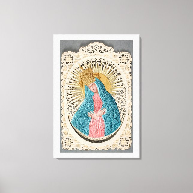 Madonna Queen of Heaven on Lace Leinwanddruck (Vorderseite)