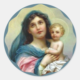 Madonna segnete Mary mit Baby Jesus Runder Aufkleber