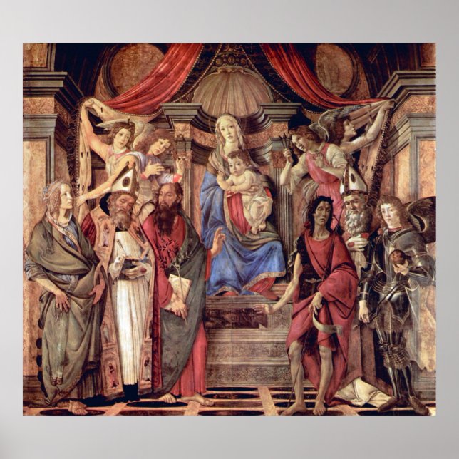 Madonna Thron von Engeln und Heiligen Poster (Vorne)