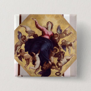 Madonna trug durch Engel (Deckenfresko) Button