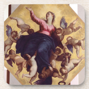 Madonna trug durch Engel (Deckenfresko) Getränkeuntersetzer