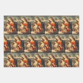 Madonna und Christ Kinder Klassische Kunst Geschenkpapier Set