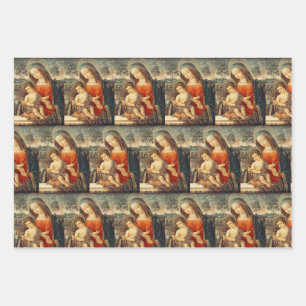 Madonna und Christ Kinder Klassische Kunst Geschenkpapier Set