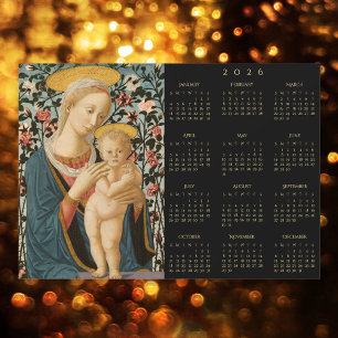 Madonna und Jesuskind Jungfrau Maria 2026 Kalender Magnetkarte