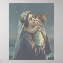 Madonna und Jesuskind Vintage Poster Druck Kunst