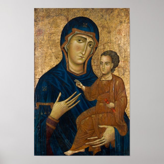 Madonna und Kind, 1240 von Berlinghiero Poster (Vorne)