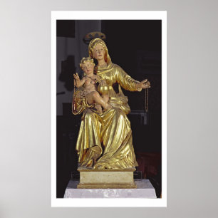 Madonna und Kind, 17. Jahrhundert (vergoldetes Poster
