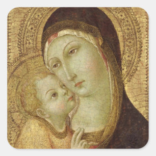 Madonna und Kind 2 Quadratischer Aufkleber