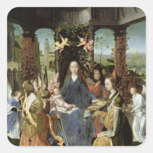 Madonna und Kind 3 Quadratischer Aufkleber