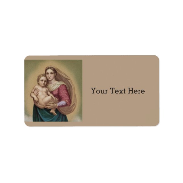 Madonna und Kind Adressaufkleber (Vorne)