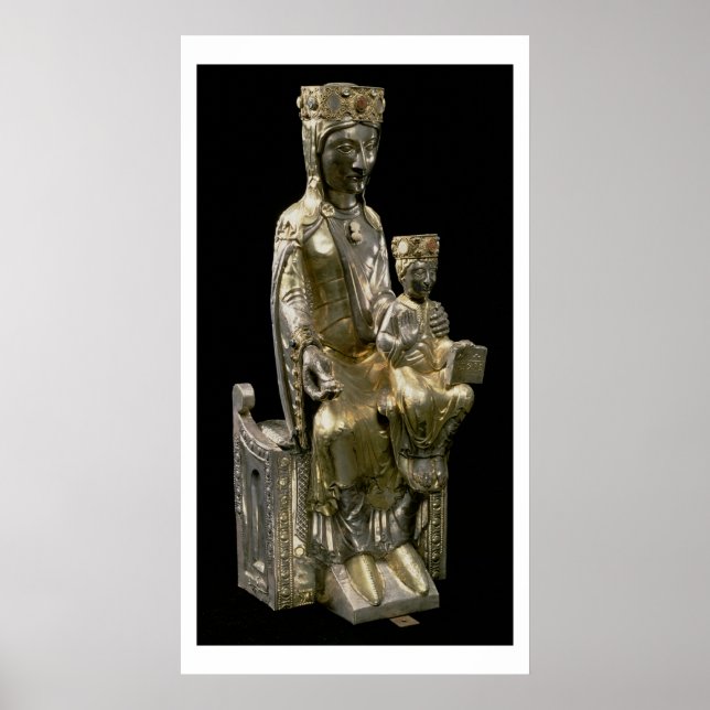 Madonna und Kind begeistert, Statuette, Französisc Poster (Vorne)
