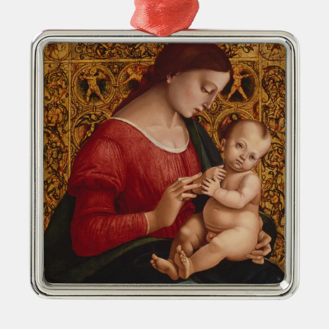 Madonna und Kind, circa 1505-07 Silbernes Ornament (Vorne)
