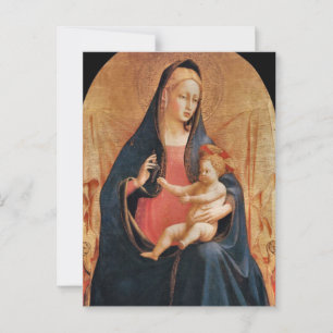 Madonna und Kind der Trauben von Fra Angelico Postkarte