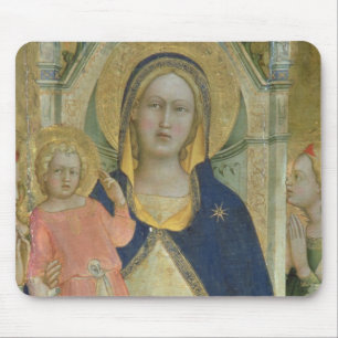 Madonna und Kind, die mit Heiligen inthronisiert Mousepad