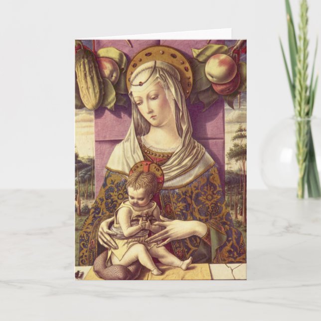 Madonna und Kind Feiertagskarte (Vorderseite)
