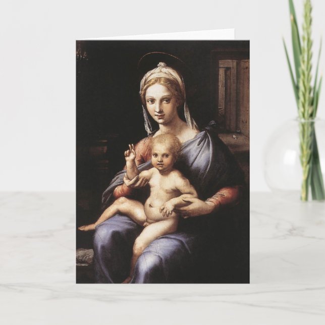 Madonna und Kind Feiertagskarte (Vorderseite)