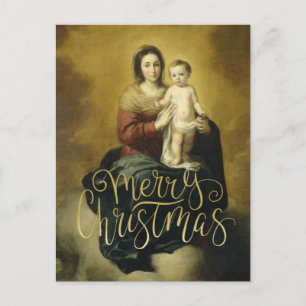 Madonna und Kind, Fine Art Christmas Postkarte