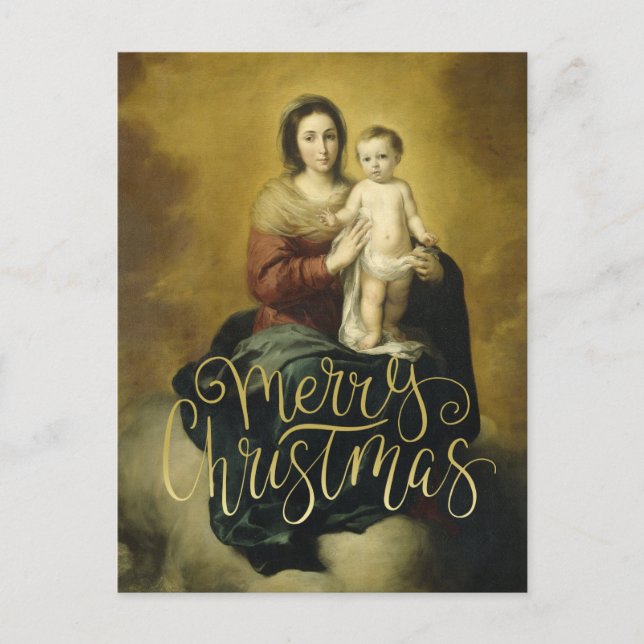 Madonna und Kind, Fine Art Christmas Postkarte (Vorderseite)