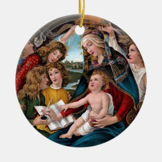Madonna und Kind: Florenz, Italien Keramik Ornament (Vorne)