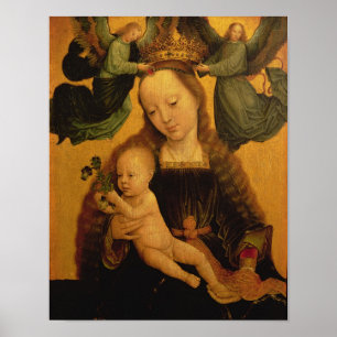 Madonna und Kind gekrönt von zwei Engeln, c.1520 Poster