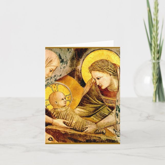 Madonna und Kind - Giotto -1266 Feiertagskarte (Vorderseite)