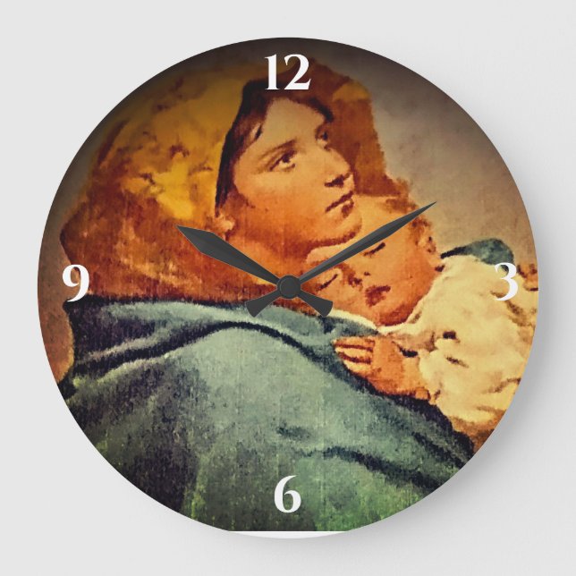 Madonna und Kind Große Wanduhr (Vorderseite)