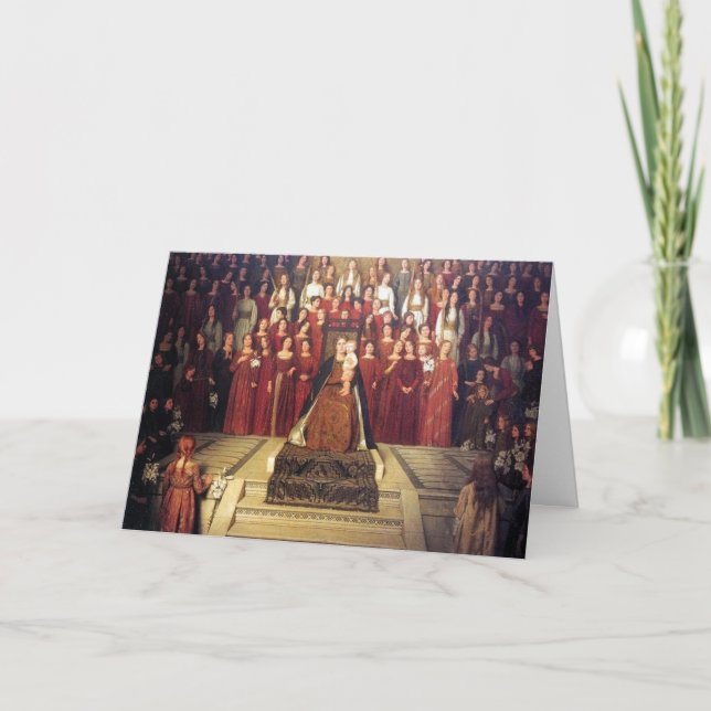 Madonna und Kind im Himmel Feiertagskarte (Vorderseite)