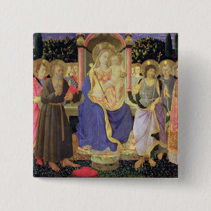 Madonna und Kind inthronisiert mit Heiligen Button