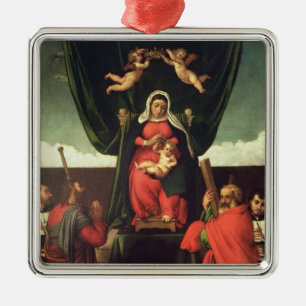 Madonna und Kind inthronisiert mit vier Heiligen, Silbernes Ornament