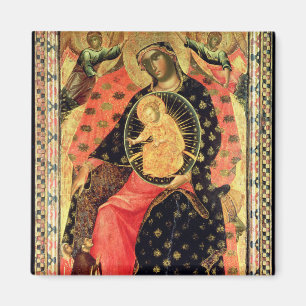 Madonna und Kind inthronisiert mit zwei frommen Magnet