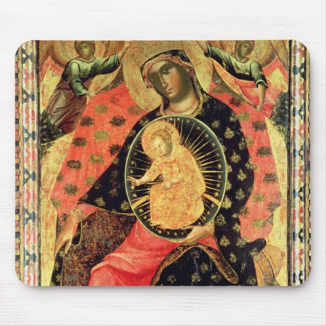 Madonna und Kind inthronisiert mit zwei frommen Mousepad (Vorne)