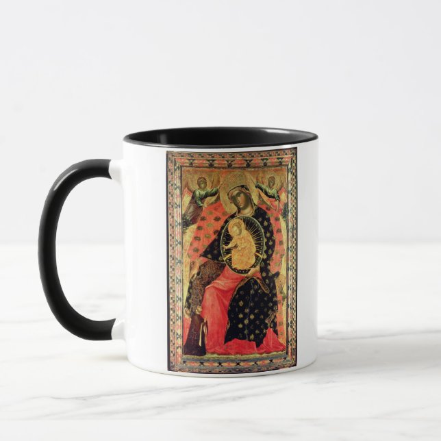 Madonna und Kind inthronisiert mit zwei frommen Tasse (Links)