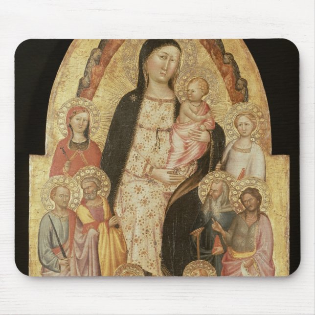 Madonna und Kind inthronisiert Mousepad (Vorne)