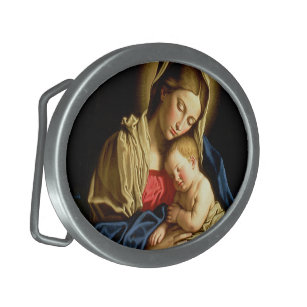 Madonna und Kind Jesus - Sassoferrato Ovale Gürtelschnalle